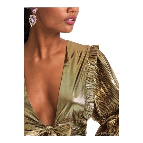 LOVESHACKFANCY Missy Crop Top in Gold NWT - Picture 4 of 8